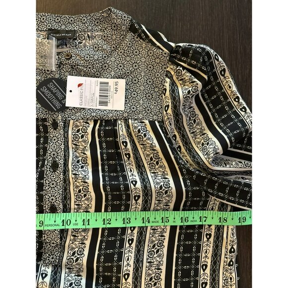 NWT Buckle Black Black & White Floral Long Sleeve Peasant Blouse Size XS - Picture 5 of 8